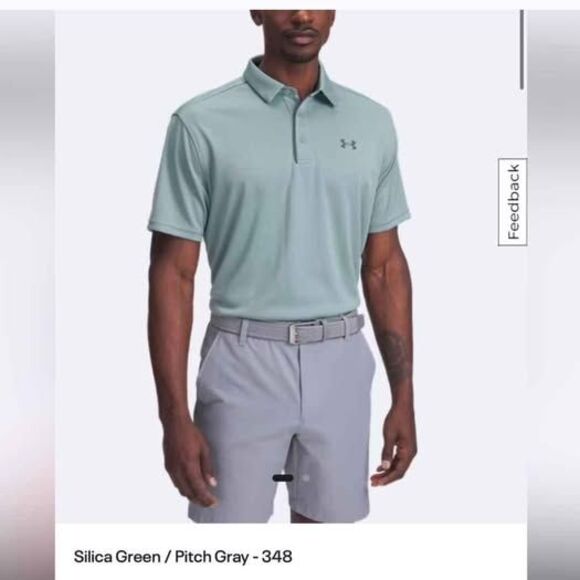 Under Armour Men's Golf Polo Silca Green Loose Fit Short Sleeve - XL - Picture 8 of 8